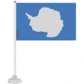 Compact Antarctic Flag – 14x21 cm Polyester, Adhesive Bottom