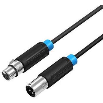 Conector Estéreo Vention BBFBH – XLR M/F, 2 m, Negro