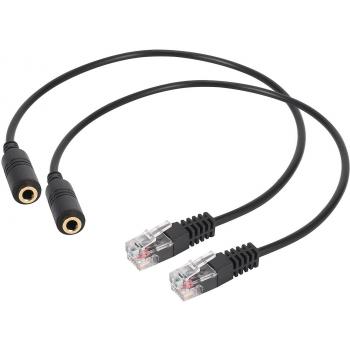 Plug RJ‑9 Femelle-Mâle Casque Audio 2×3,5 mm