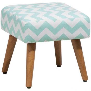 Poggiapiedi Verde Menta & Bianco Gambe Geometriche Quadrate
