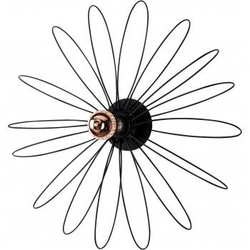 Lampada da parete Hemdem 707-A, design a raggi, nero