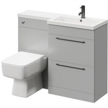Napoli 390 Gloss Grey Pearl 1100mm Combination Toilet Suite
