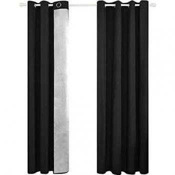 Tende Oxford Termiche per Casa Moderna Nero 117x229 cm – 2 unità