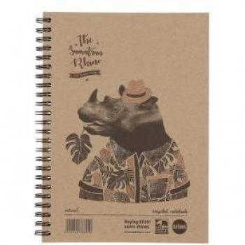 RHINO Recycled A4 Twinwire Hardback Notebook 160 Pages 80 Leaf 8mm