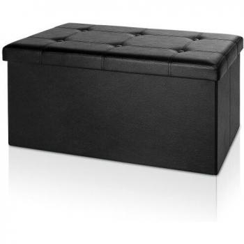 Banc noir pliable avec rangement 80x40x40cm