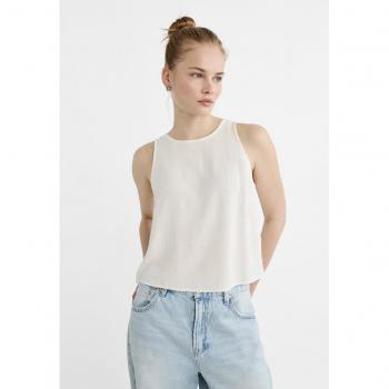 Lino Fluido Top Stradivarius Bianco XS