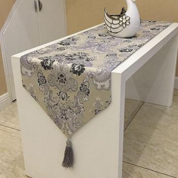 Silver Jacquard Table Runner