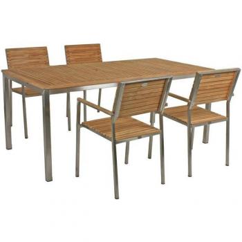 Denver Gartenmöbel Set aus Holz und Metall