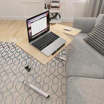 Schwarzer Holz‑Laptoptisch mit Höhenregler – 80 x40 cm