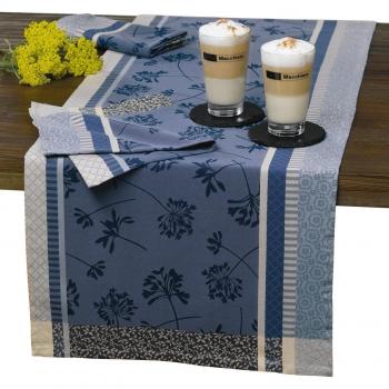 Sander Jacquard Tischdecke AVIGNON 150x250cm Baumwolle Farbe blau