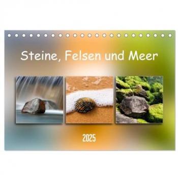 Steine Felsen und Meer (Tischkalender 2025 DIN A5 quer) CALVENDO Monatskalender