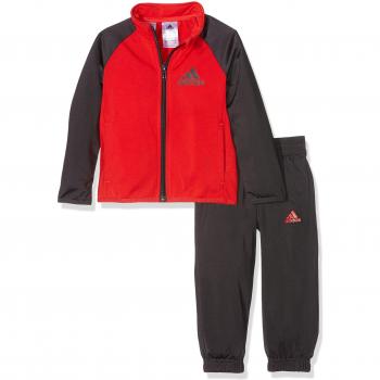 Adidas Junge Einsteiger-Trainingsanzug Utility Schwarz, Vivid Rot