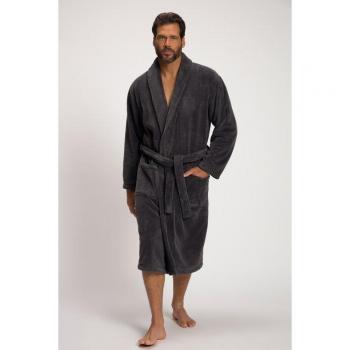 JP1880 Men's Plus Size Soft Microfiber Bathrobe, Grey, 3XL, Polyester