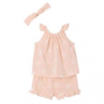 VERTBAUDET Ensemble bébé fille avec bandeau, débardeur et short