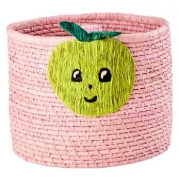 Raffia Aufbewahrungskorb Rosa Apfel (35x35x25)