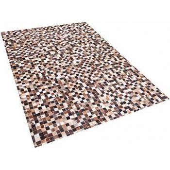 Tappeto Patchwork Multicolore 160 x 230 cm in Pelle Bovina