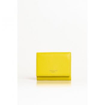 Trussardi Yellow Leather Wallet for Women, Embossed Logo, Size: ONE SIZE