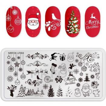 Timbre de Neige Nail Art Rectangle