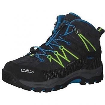 Botas CMP Kids Rigel Mid WaterProof gris oscuro amarillo infantil