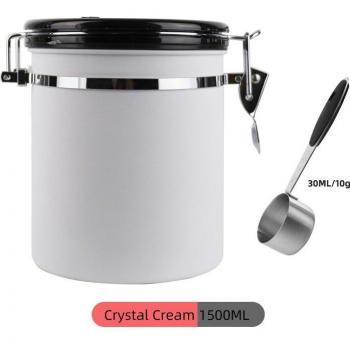 Récipient de stockage de café et fruits secs, acier inoxydable, 800Ml, boîte noire avec valve