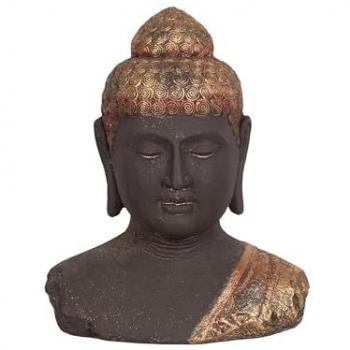 Statuetta Decorativa Moderna di Buddha in Magnesio Nero e Oro Carum