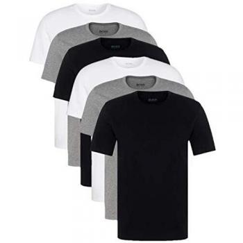 BOSS by Hugo Boss 3 Pack Cotton Stretch T-Shirts for Men, Round Neck, Assorted Colors, Size: Small
