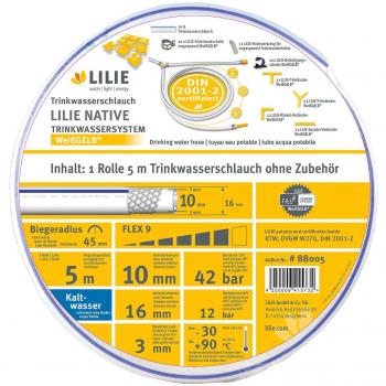 Lilie 5m Rolle für Trinkwasser kalt 10x16mm
