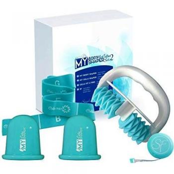 Stephanie Franck Beauty Cellulite Set 2 mit Roller und zwei Saugglocken (Türkis)