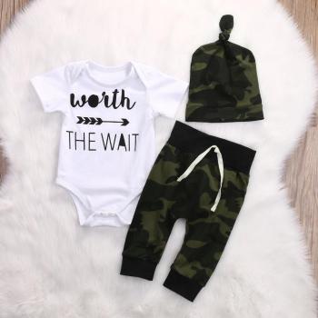 Camouflage Baby Boys Romper and Pants Set