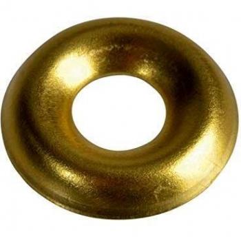 ForgeFix Bag of 200 No. 6 Solid Brass Screw Cup Washers, Polished for Hardware Use