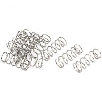 Compression Spring 304 Stainless Steel 8mm OD 0.7mm Wire Size 20mm Free Length Silver Tone 10Pcs