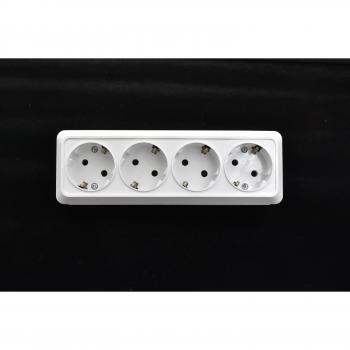 IP20 Four-Way Grounded Socket, EU Standard