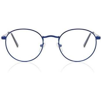 Armazón Ovalado Azul Metálico – Lentes Recetados y Filtro Anticeleste