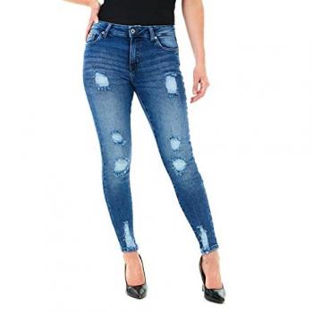 Women’s Classic Stretch Denim – Dark Blue Ripped Fit (29R)