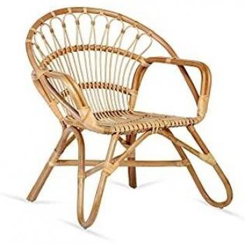 Desser Nordic Rattan Wicker Chair in Pink color