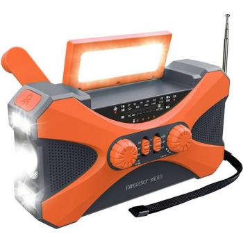 Linterna LED con generador manual y radio NOAA