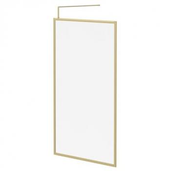 Clear Glass 10mm Brushed Brass 2000x1200 Fully Framed Walk‑In Shower Screen (Wall Channel + Support) – Colore Edition