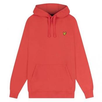 Lyle & Scott Mens Pullover Hoodie in Pink Cotton