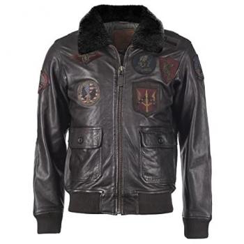 Lederjacke TOP GUN TGJ1001, Herren, Gr. 56 (XXL), braun