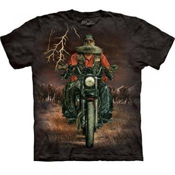 Herren-Tees: Mountain Buffalo Thunder, Schwarz, Large
