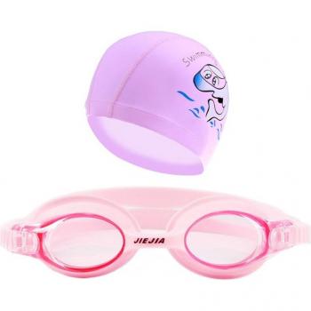Cartoon Dolphin Swim Goggles with Matching Cap