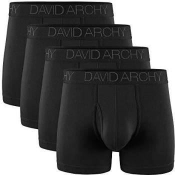 DAVID ARCHY Boxershorts für Herren mit Bulge und nahtlosem Design aus Bambus 4er Set