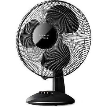 Ventilateur de table Taurus Greco 16 Elegance Noir avec système d'oscillation et inclinaison réglable
