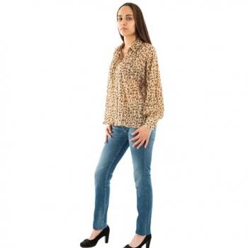 Klassische Bluse LE TEMPS DES CERISES TALOU Gr. L, beige, Damen, 100% Polyester, mehrfarbig