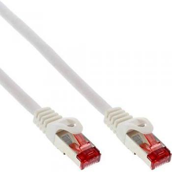 InLine® 0,5 m Patchkabel – S/FTP (PiMf), Cat 6, 250 MHz, halogenfreies Weiß-Kupfer