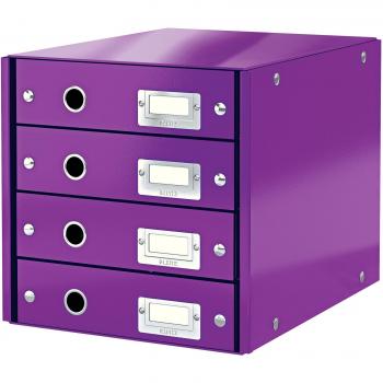 Leitz WOW Click & Store Drawer Cabinet 4 drawers A4 Purple