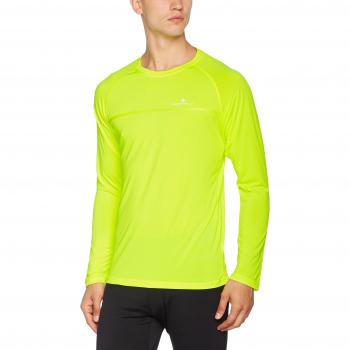 Ronhill Everyday Long Sleeve Tee for Men, Fluorescent Yellow, Size M