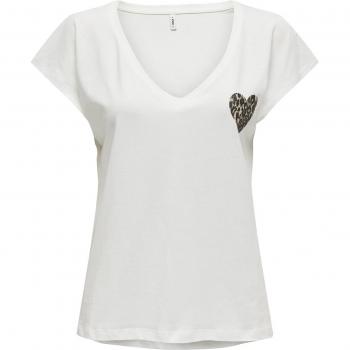 Camiseta Only Nina mujer cuello pico
