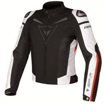 Dainese SUPER SPEED TEX Sommerjacke, Schwarz/Weiß/Rot, 46