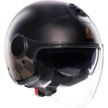 Casco Moto Jet AGV Eteres Ponza Nero Oro Opaco Taglia L
